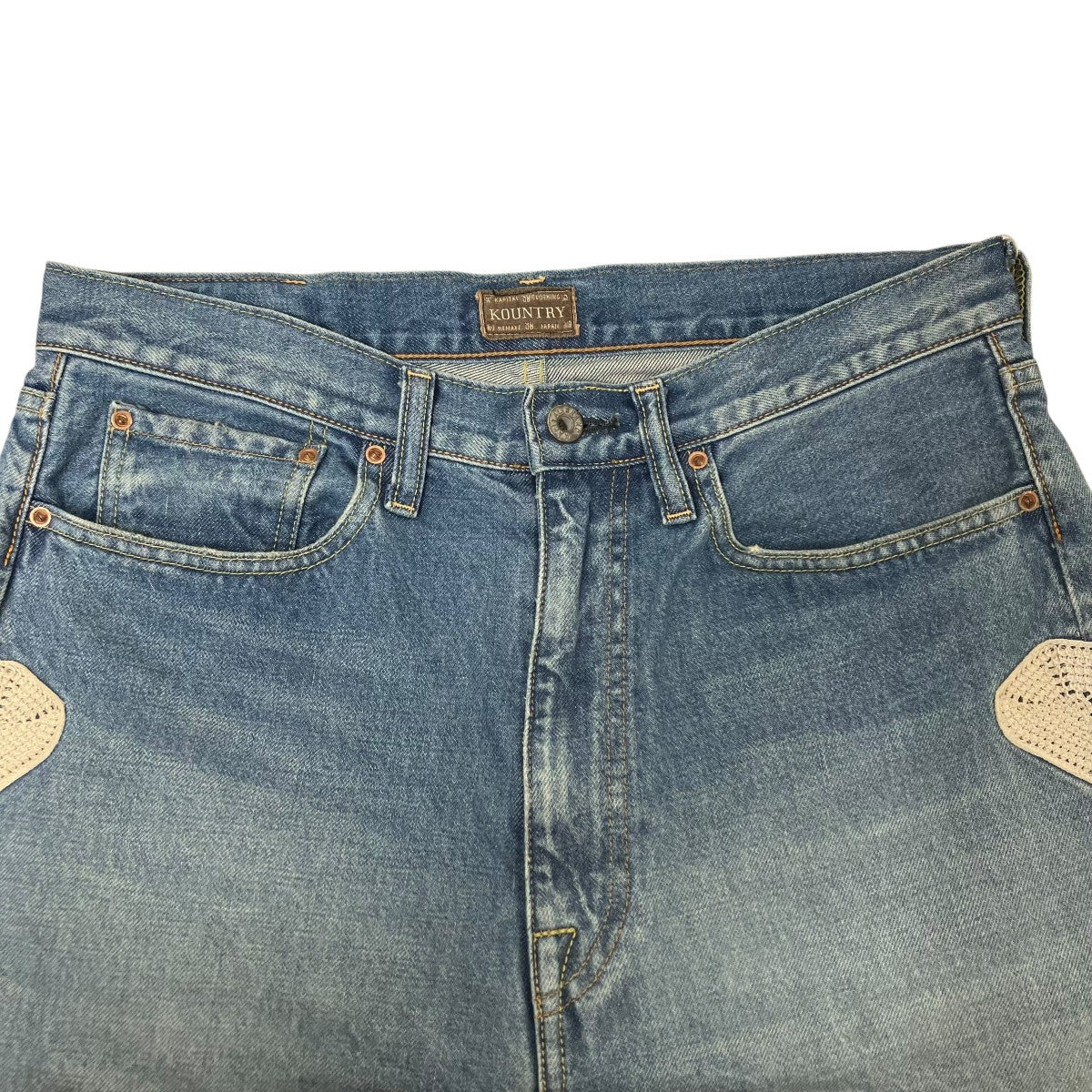 vintage kapital キャピタル denimパンツ　古着　33インチ KAPITAL(キャピタル) 14oz Denim 5P Shortsデニムボーンハーフ