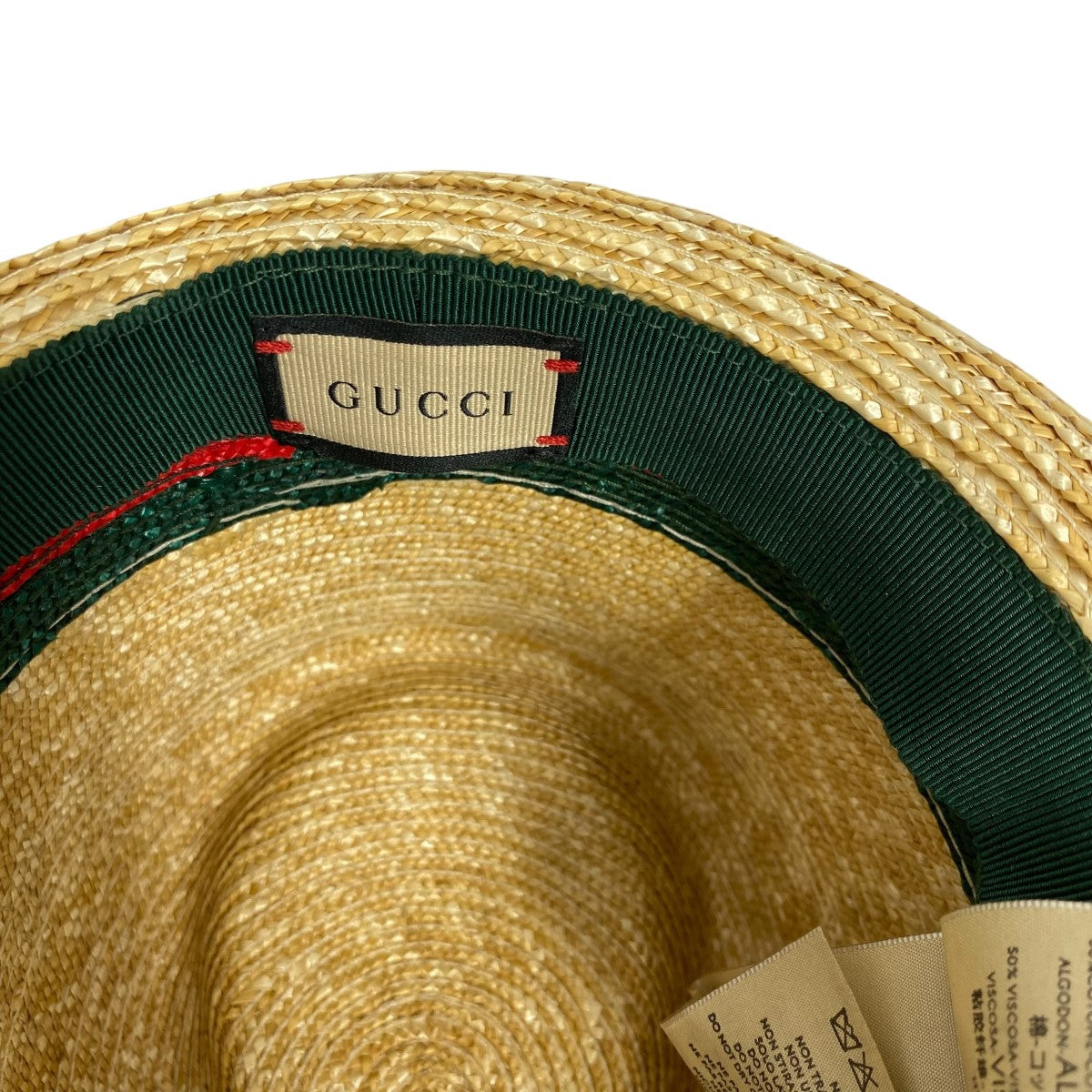 GUCCI ゴールド ストローハット　BOXつき GUCCI ストロー バケットハット 装飾付き | NET-A-PORTER
