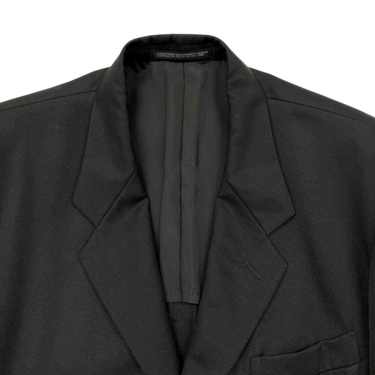 ヨウジ　ヤマモト　黒 ウール　ギャバ　テーラードジャケット ロング丈　yohji YOHJI YAMAMOTO(ヨウジヤマモト) テーラードジャケットHX-J88