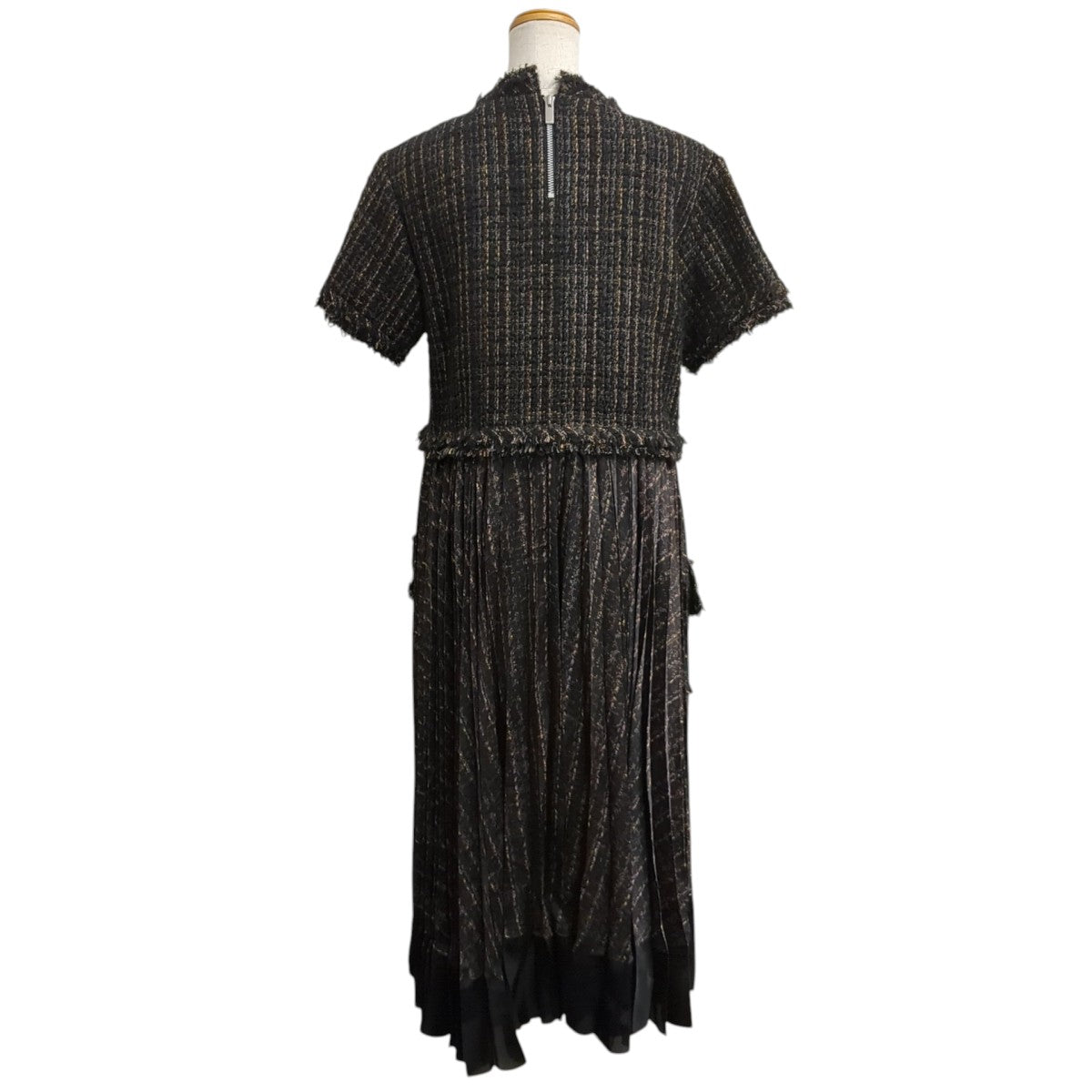 sacai Tweed Dressワンピース24-07444 24-07444 ブラック サイズ 1