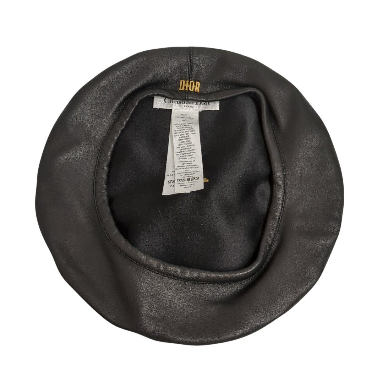 Christian Dior(クリスチャンディオール) レザーベレー帽