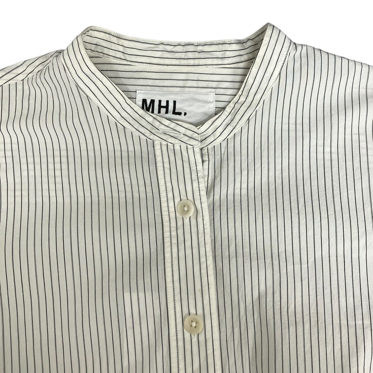 美品 MHL エムエイチエル バンドカラーシャツ ベージュ 洗える コットン 2022AW 今季 MHL. エムエイチエル マーガレットハウエル SOFT
