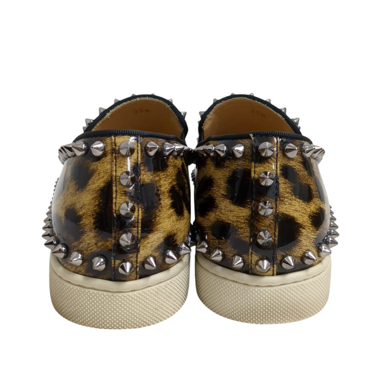 クリスチャンルブタン　レオパード ハラコ パンプス フラット38.5 ブラウン Christian Louboutin(クリスチャンルブタン) レオパード