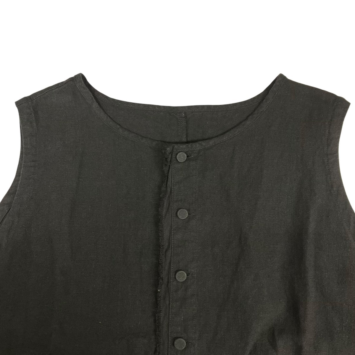 nest Robe ネストローブ ブラックリネンクルーベスト nest Robe ネストローブ 24AW ブラックリネンクルーベスト