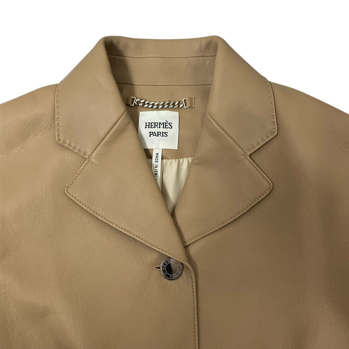 HERMES(エルメス) レザージャケット4E1200D7 4E1200D7 ベージュ サイズ