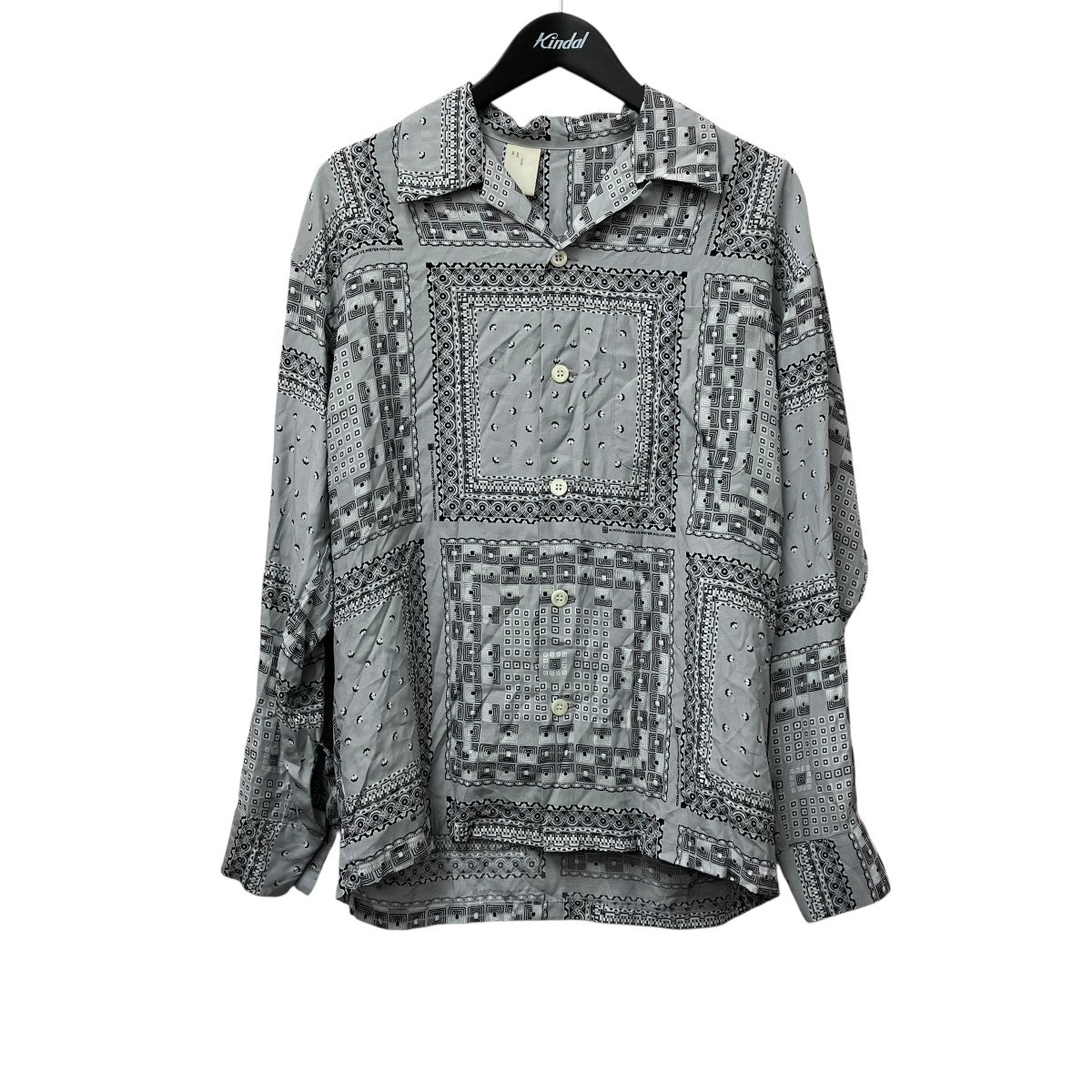 N．HOOLYWOOD 22AWGEOMETRIC PATTERN OPEN COLLAR LONG SLEEVE SHIRT長袖シャツ1223-SH02-003 古着・中古-1枚目のアイテム画像