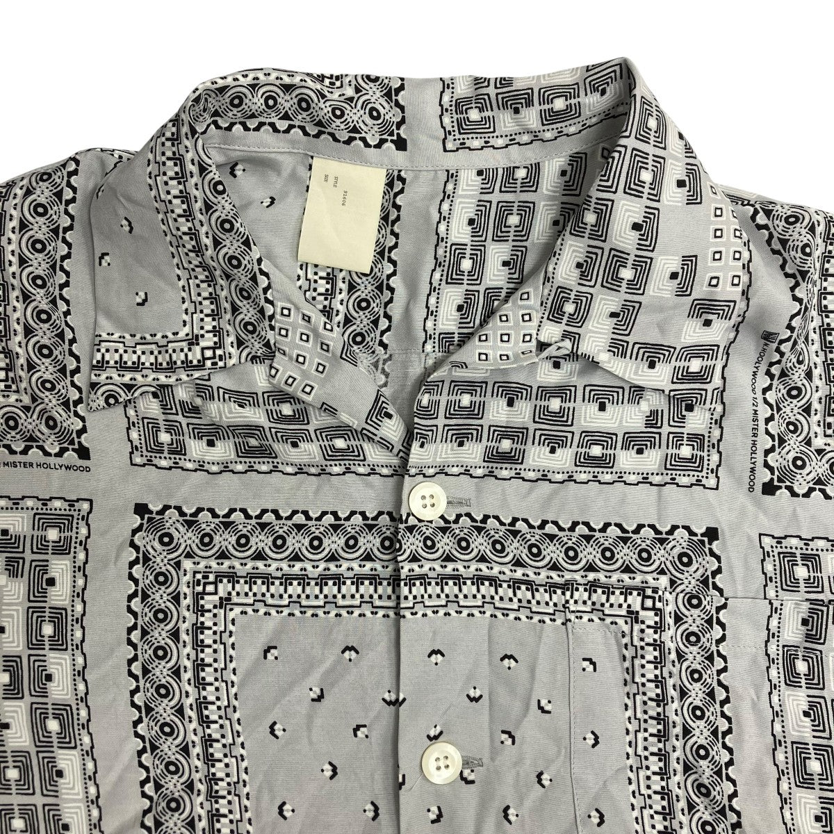 N．HOOLYWOOD 22AWGEOMETRIC PATTERN OPEN COLLAR LONG SLEEVE SHIRT長袖シャツ1223-SH02-003 古着・中古-3枚目のアイテム画像