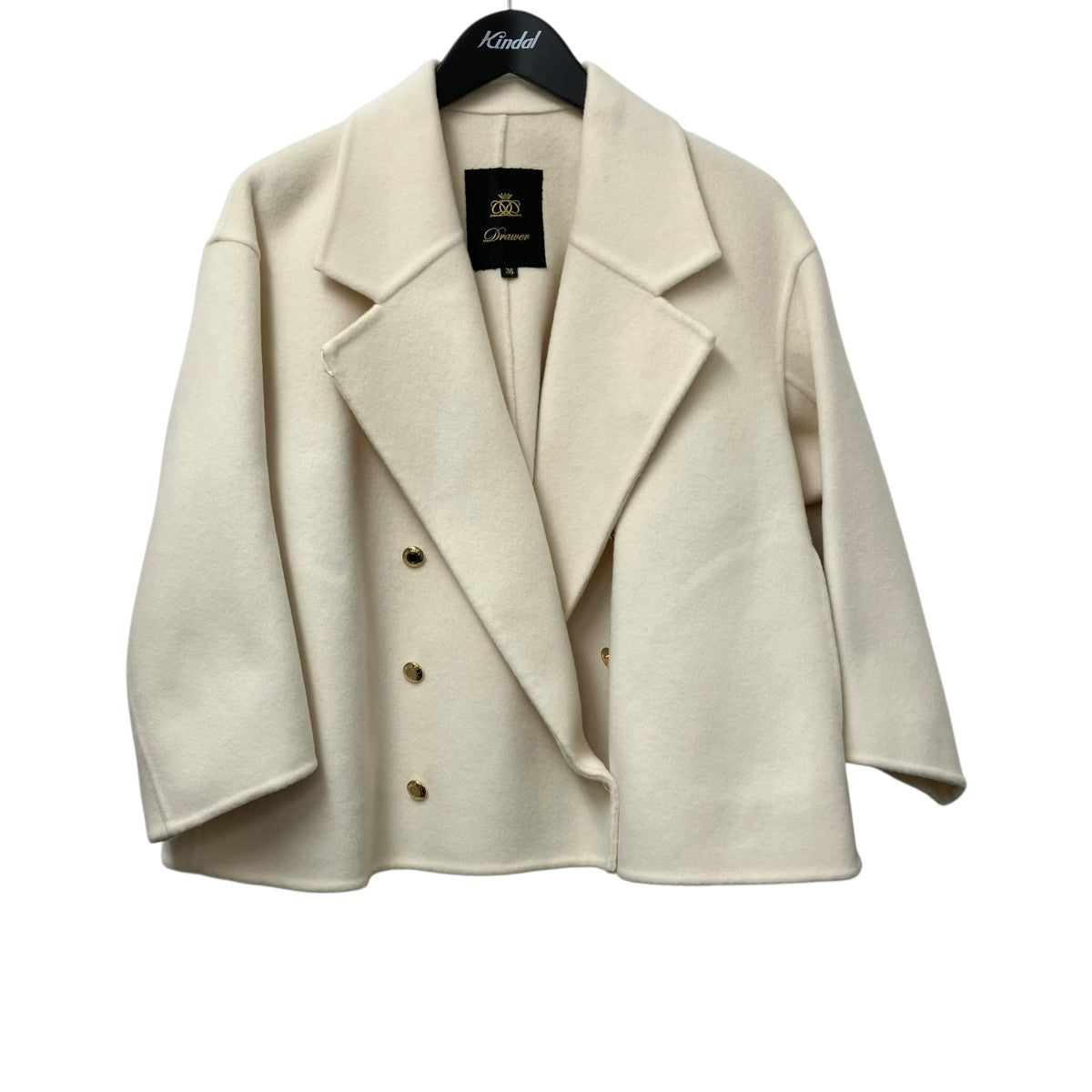 【訳あり】ドゥロワージャケット Drawer(ドゥロワー) 12Gダブルフェイスバイカラーブルゾン