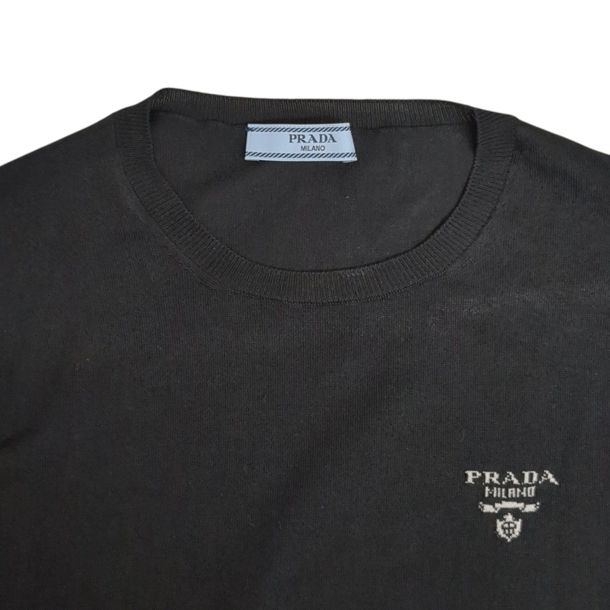 PRADA ブラック 半袖ニットセーター PRADA(プラダ) 22SS半袖ニットP2401L P2401L ブラック サイズ 36