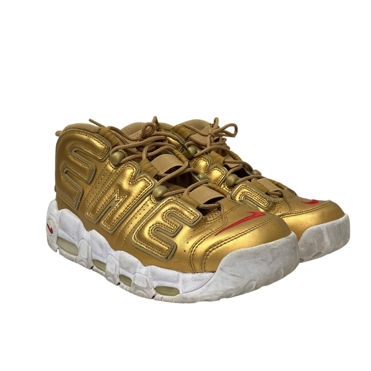 NIKE×Supreme AIR MORE UPTEMPO Supreme metallic gold whtローカットスニーカー902290-700 古着・中古-4枚目のアイテム画像