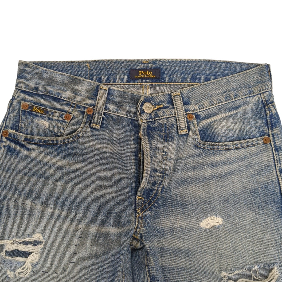 RALPH LAUREN パッチワーク ダメージ加工パンツ 古着・中古-3枚目のアイテム画像