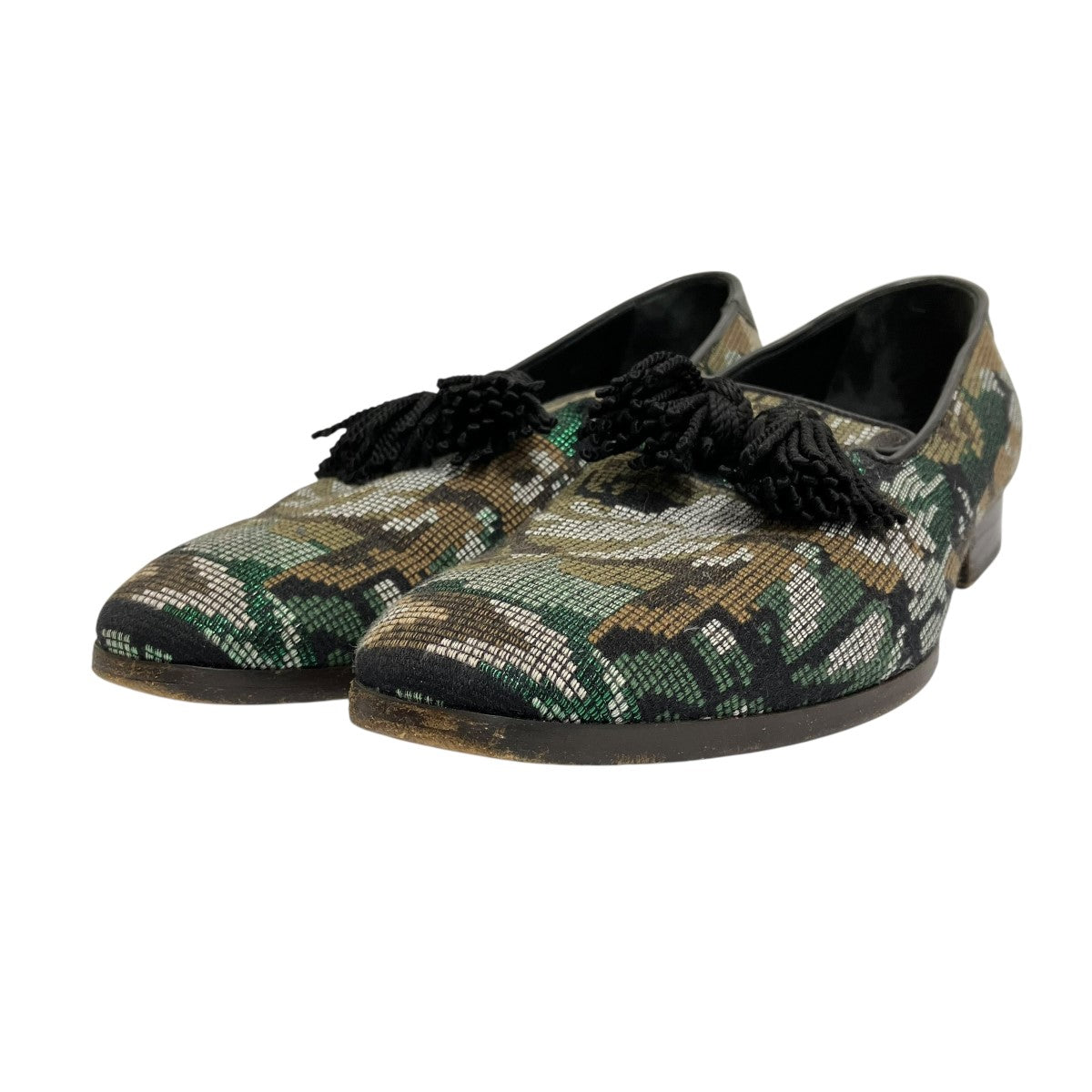 JIMMY CHOO カモ柄ローファー 古着・中古-1枚目のアイテム画像