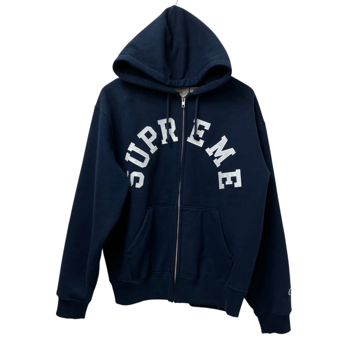 Supreme×Champion arc logo zip up sweatパーカー ネイビー サイズ S