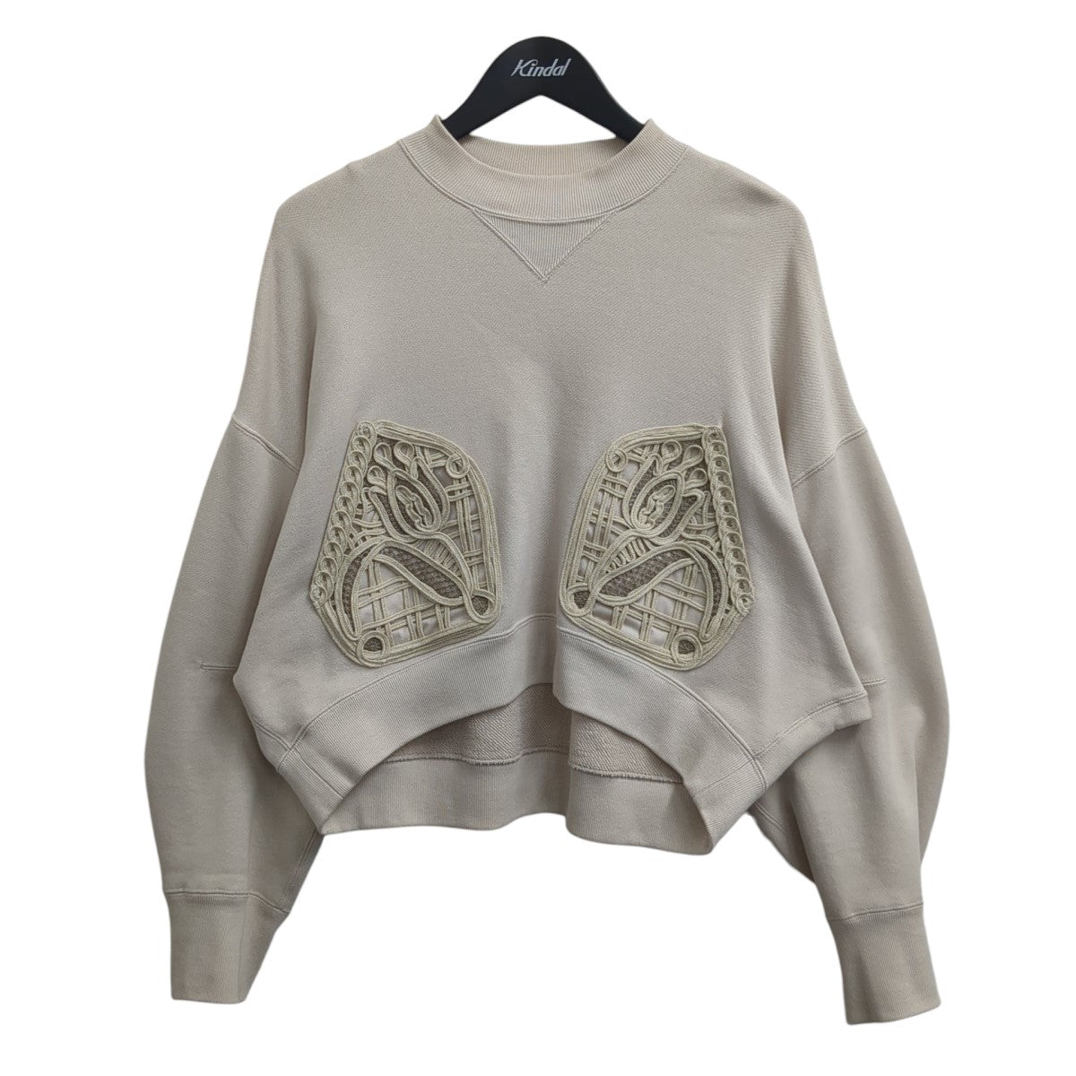 mame kurogouchi 25SSCording Embroidery Cropped SweatshirtスウェットMM25SS-JS051 古着・中古-1枚目のアイテム画像