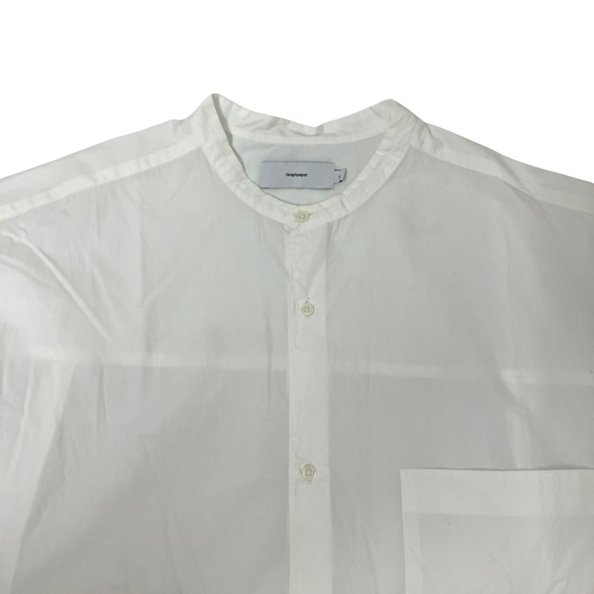 Graphpaper BROAD S S OVERSIZED BAND COLLAR SHIRT半袖シャツGM231-50083B 古着・中古-3枚目のアイテム画像