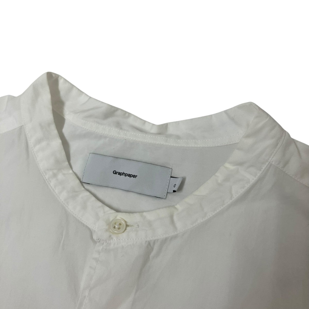 Graphpaper BROAD S S OVERSIZED BAND COLLAR SHIRT半袖シャツGM231-50083B 古着・中古-6枚目のアイテム画像