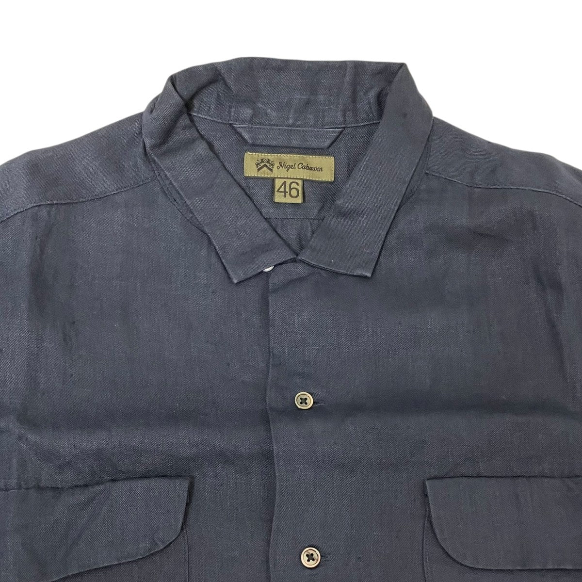 NIGEL CABOURN リネンツイルオープンカラー半袖シャツ8044-00-11000 古着・中古-3枚目のアイテム画像