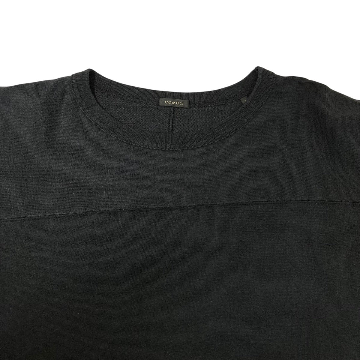 廃盤美品COMOLI フットボールTシャツsize3黒 COMOLI (コモリ) フットボールTシャツ