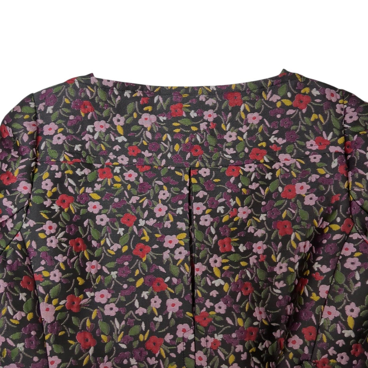 Boho Floral Jacquard Coat In Black長袖ワンピースNJMU7848