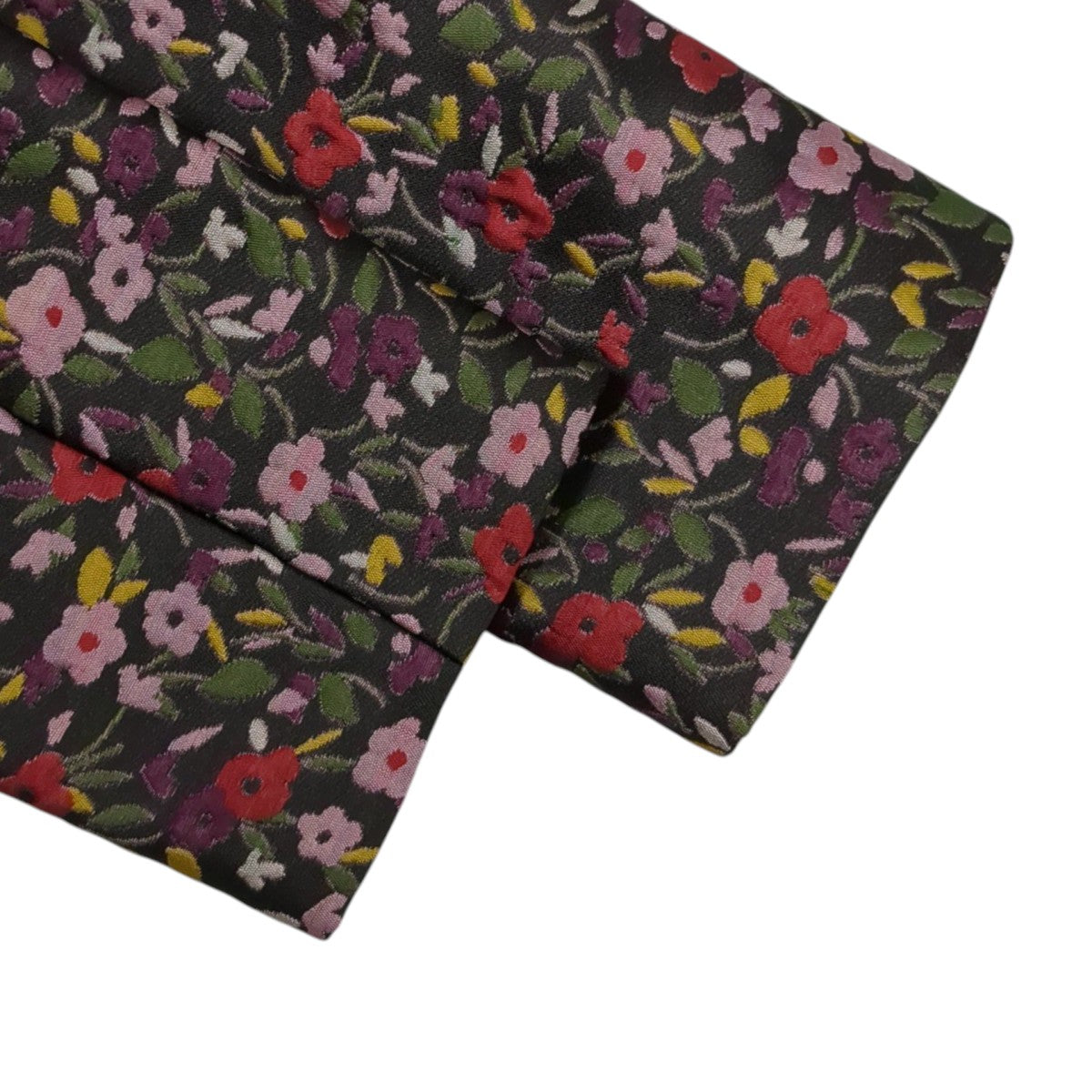 Boho Floral Jacquard Coat In Black長袖ワンピースNJMU7848