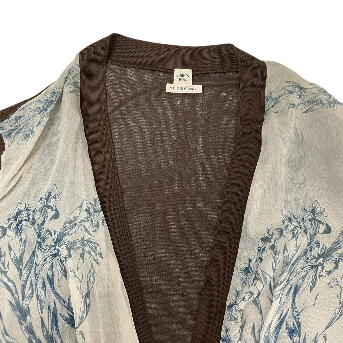 HERMES 花柄カーディガン 古着・中古-3枚目のアイテム画像