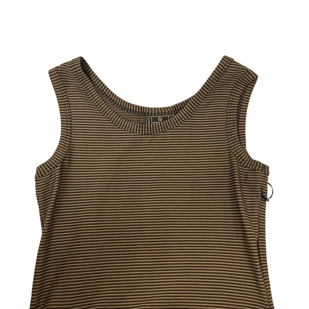 FENDI(フェンディ) ノースリーブワンピース ブラウン×ブラック サイズ