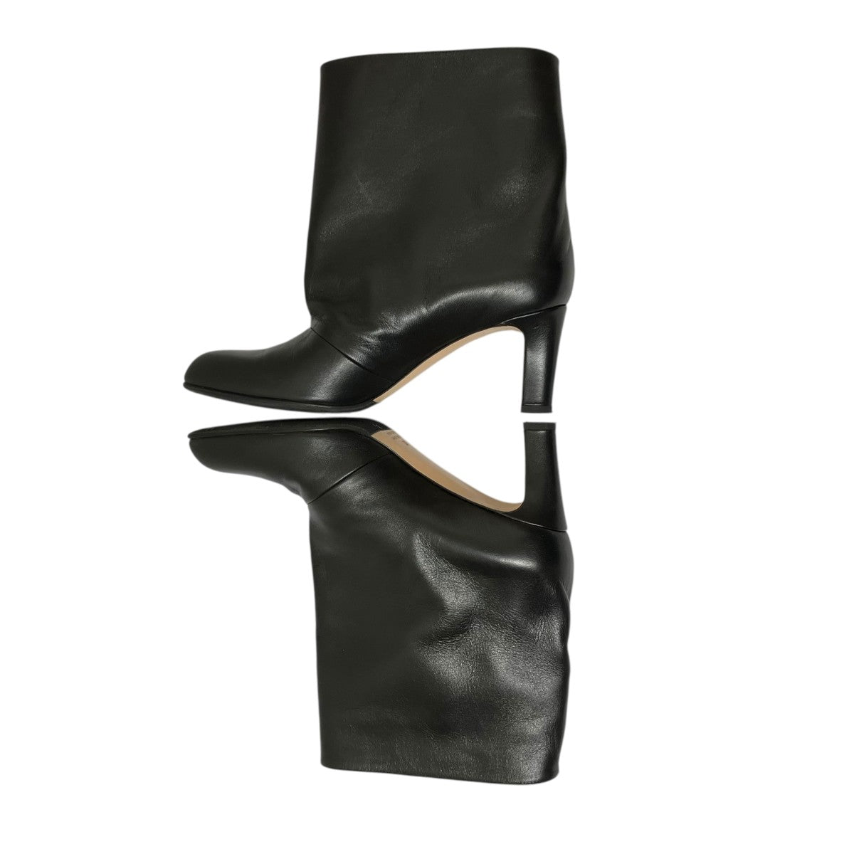 NEBULONI ブラック レザー ショートブーツ37 NEBULONI ブラック レザー ショートブーツ37 NEBULONI ブラック レザー