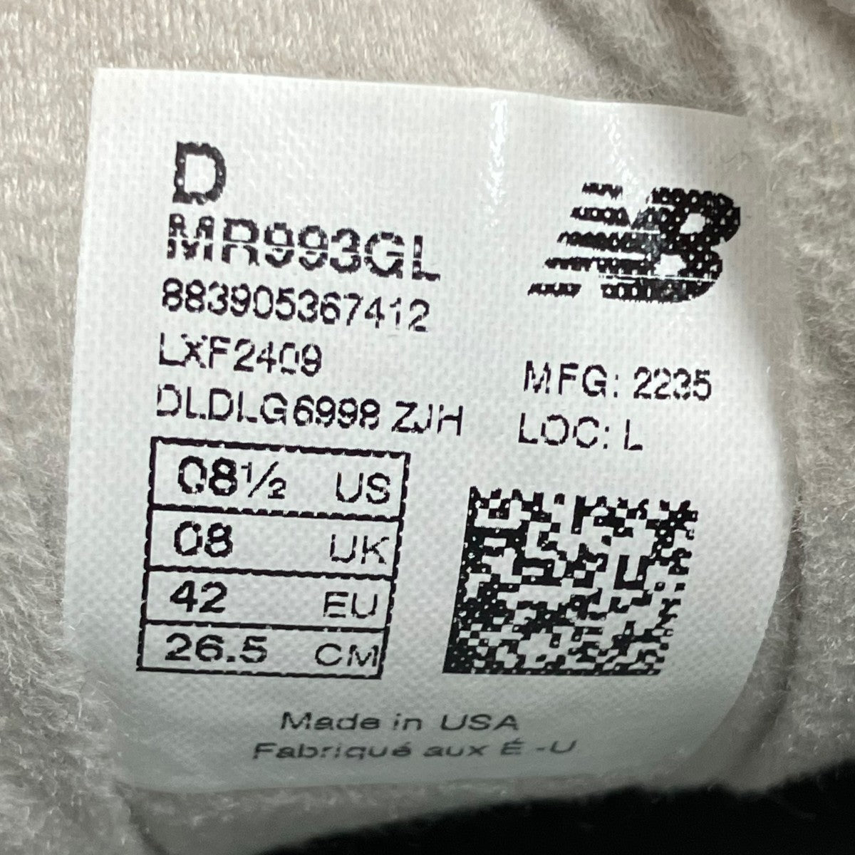 NEW BALANCE スニーカーMR993GL 古着・中古-9枚目のアイテム画像