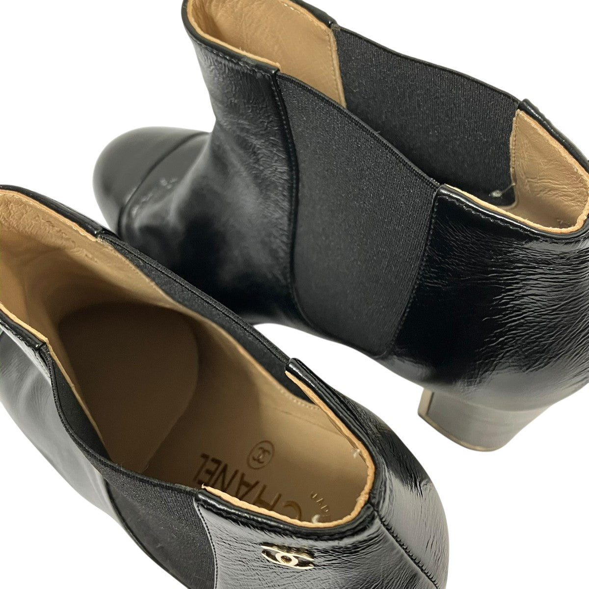 CHANELシャネル サイドチェーン ウェッジソール ブーツ ブラック 37C CHANEL(シャネル) サイドゴアブーツ ブラック サイズ 37C｜【公式