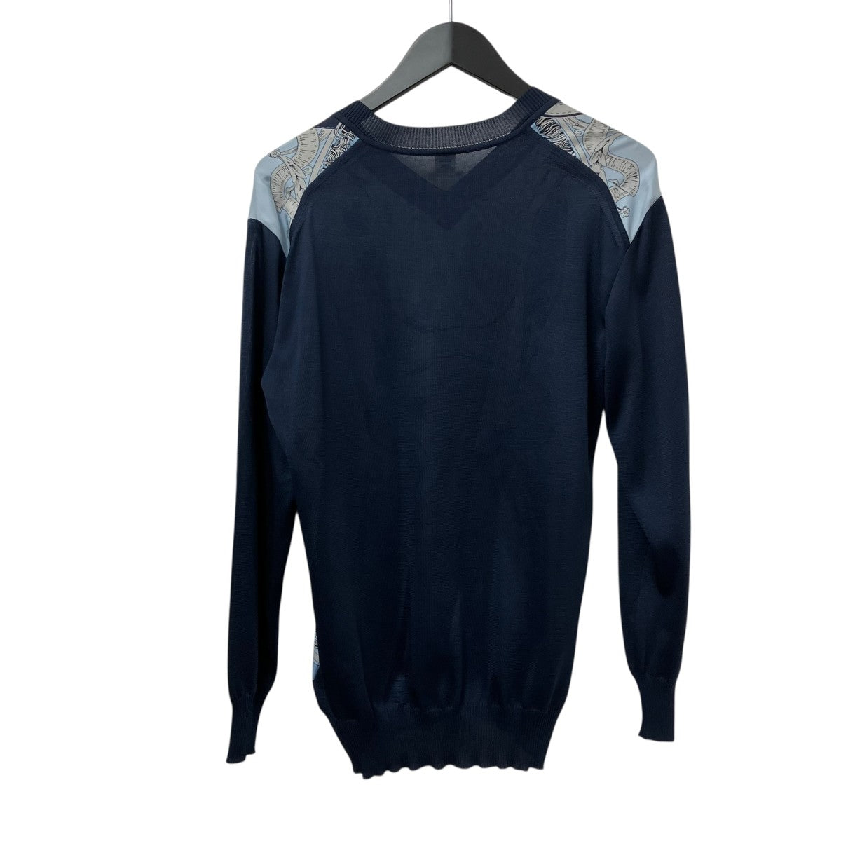 HERMES(エルメス) 切替ニット07-7750 07-7750 ブルー×ネイビー サイズ