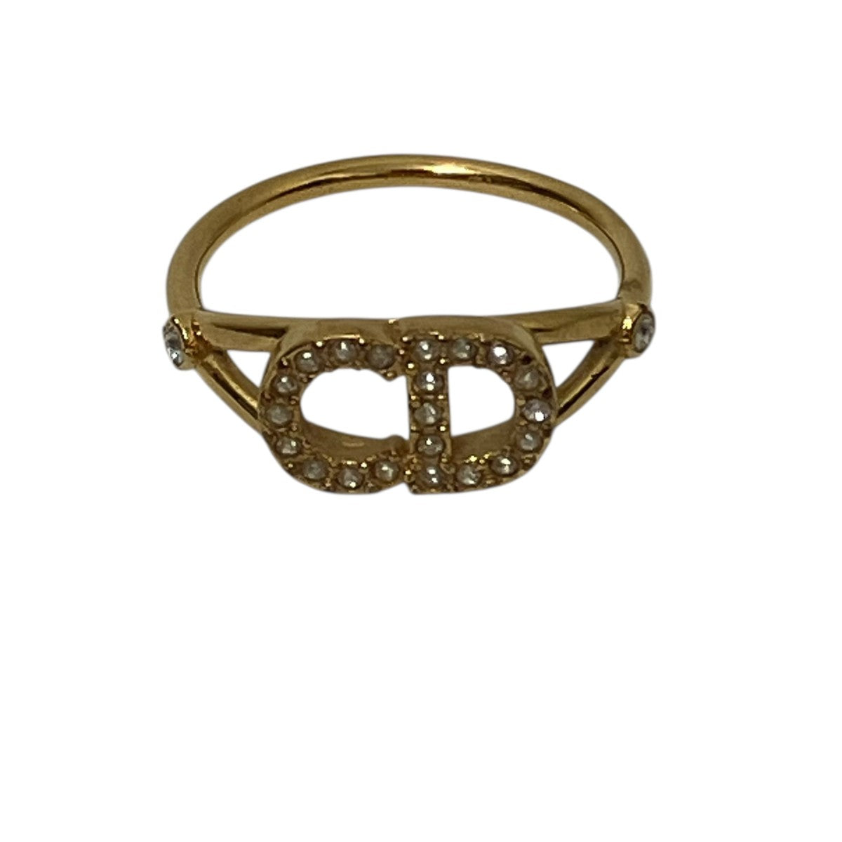 ◤新品未使用◢ Chirstian Dior ゴールド パール付きオープンリング DIOR(ディオール) CD ストーンリング ゴールド サイズ 11号｜【公式