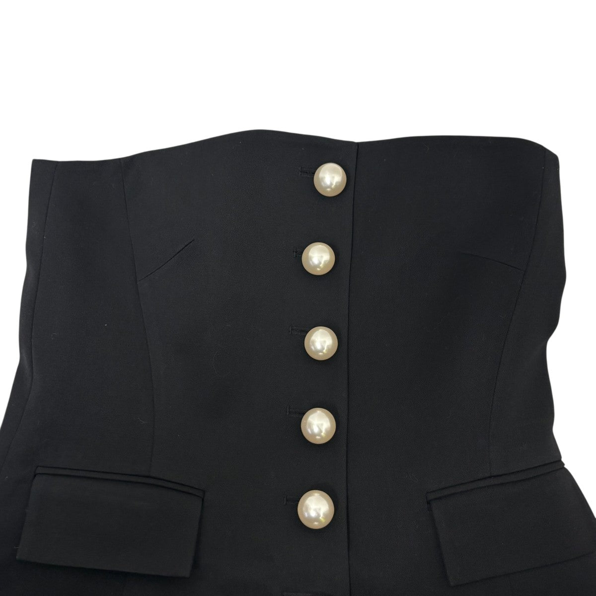 KIMHEKIM Pearl Buttons Wool Blend Bustier Mini DressキャミソールワンピースPF23-DS04-BK 古着・中古-3枚目のアイテム画像