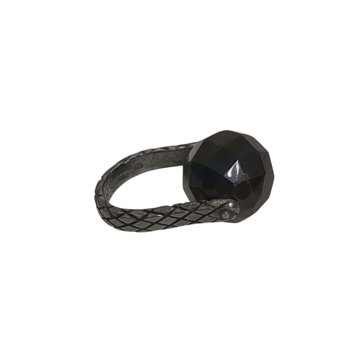 BOTTEGA VENETA ボッテガヴェネタ リングベルト 黒 BOTTEGAVENETA（ボッテガヴェネタ）彫金ダブルリングベルト/ダーク