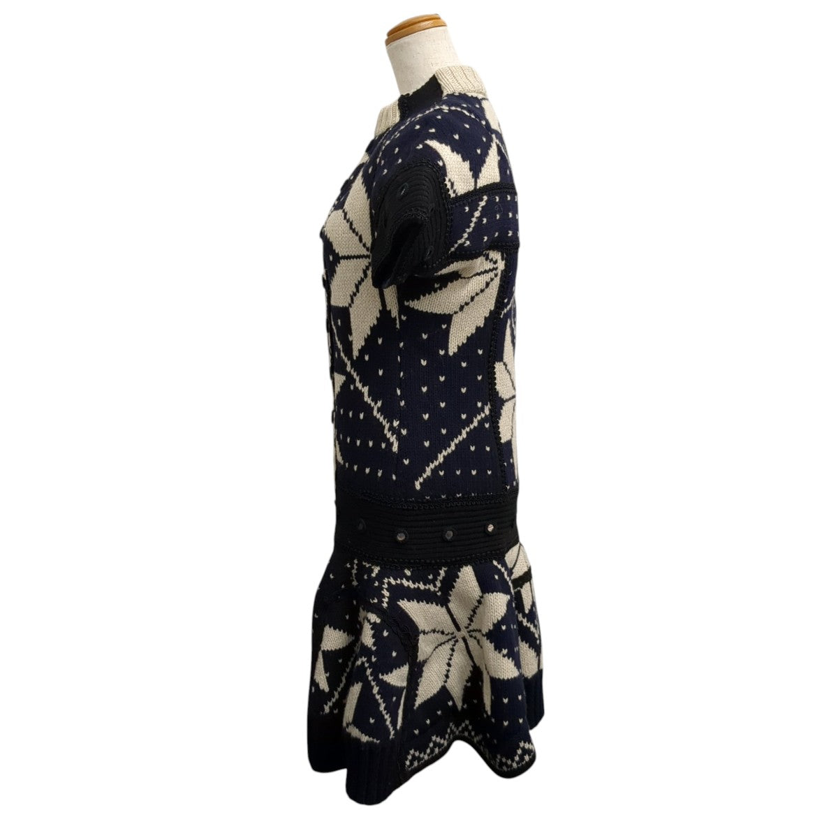 sacai(サカイ) ワンピース15-02311 15-02311 ネイビー×ホワイト サイズ