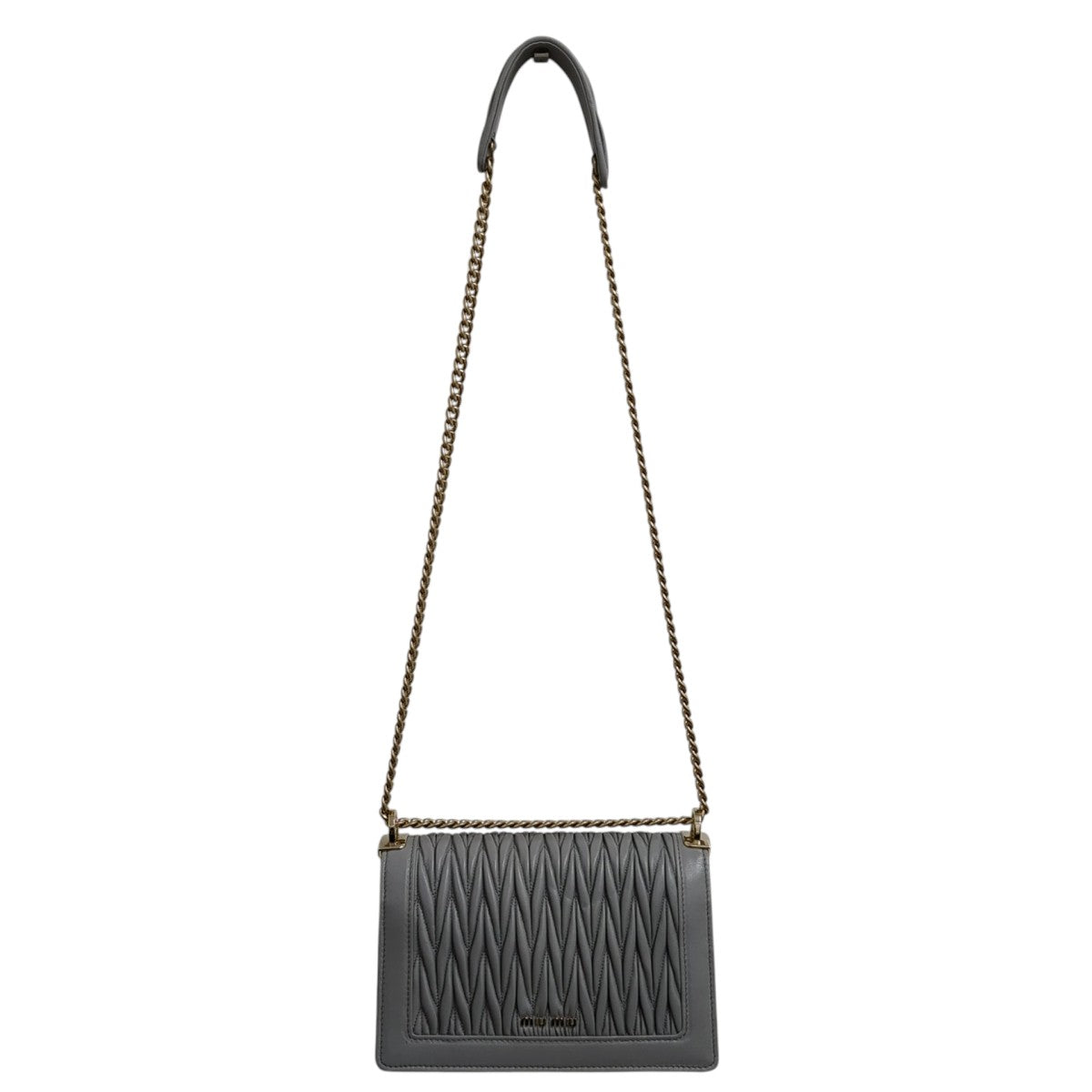 Miu Miu ミュウミュウ ショルダーバッグ - ライトグレー系 【古着】【中古】 中古・古着通販】MIU MIU (ミュウミュウ) マテラッセチェーン