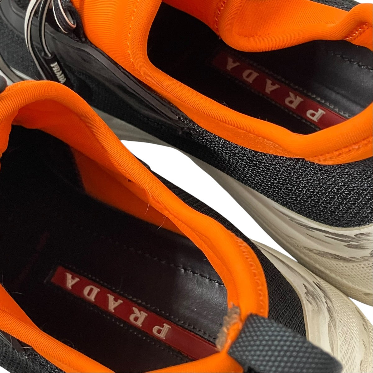 PRADA SPORTS(プラダスポーツ) スニーカー ブラック×オレンジ サイズ