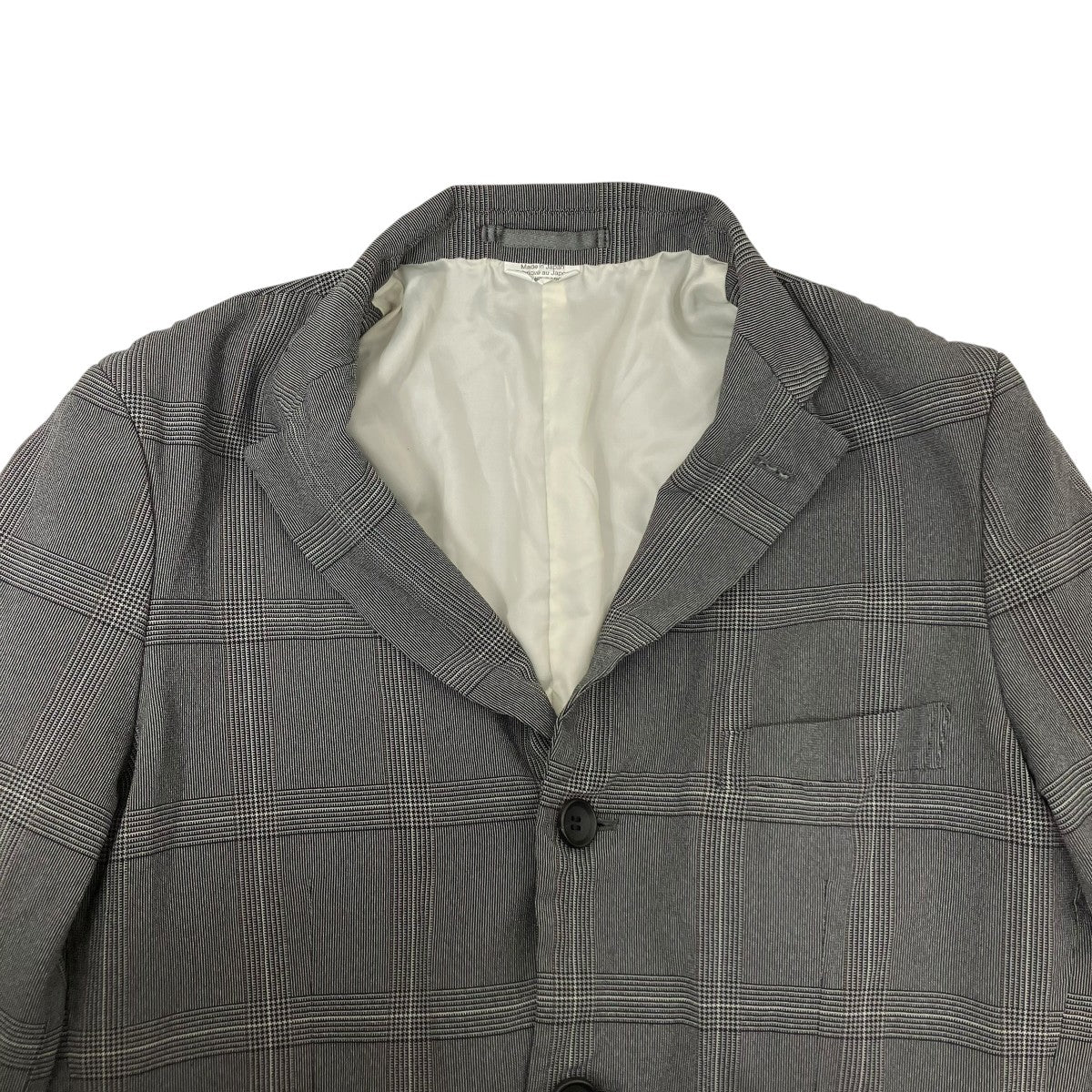 COMME des GARCONS HOMME DEUX 25SS皺加工グレチェックテーラードジャケットDO-J028 古着・中古-4枚目のアイテム画像