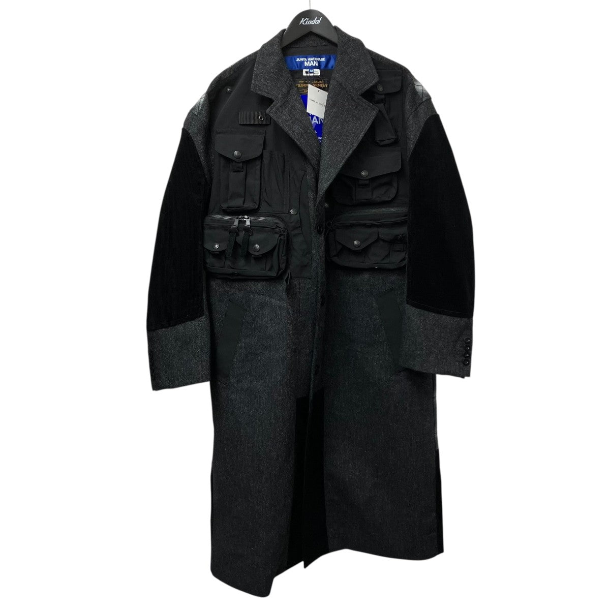 JUNYA WATANABE CDG×FILSON GARMENT 25AWコート ウールツイード×綿フランネルチェック×エステルオックスコートWP-C007 古着・中古-1枚目のアイテム画像