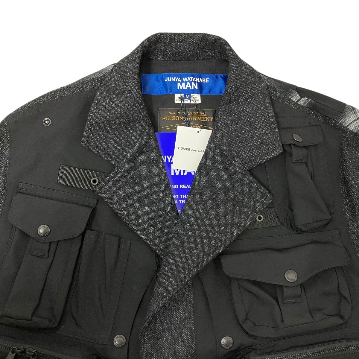 JUNYA WATANABE CDG×FILSON GARMENT 25AWコート ウールツイード×綿フランネルチェック×エステルオックスコートWP-C007 古着・中古-4枚目のアイテム画像
