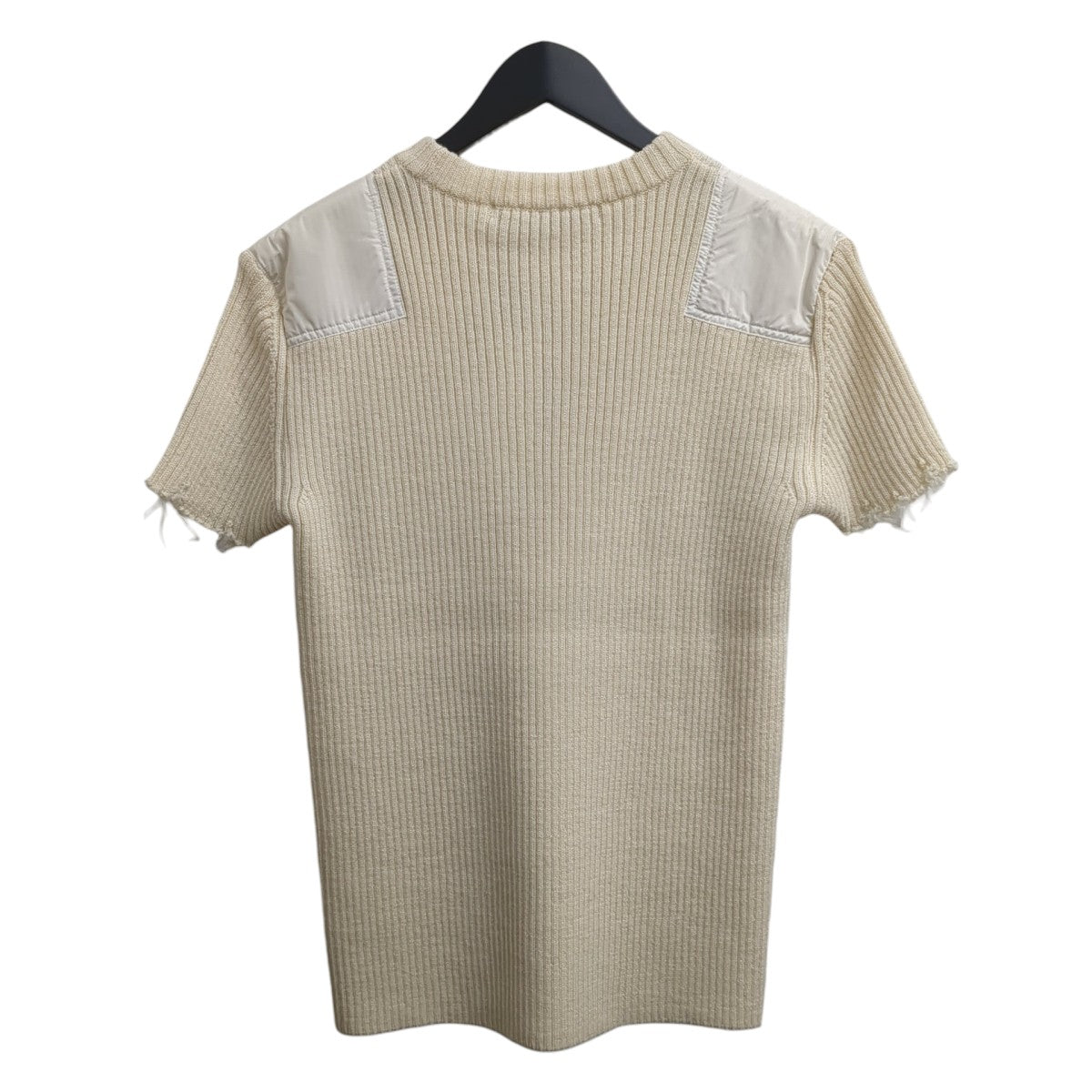 Shoulder patch rib knit sweater with gloves半袖ニット4A001-0124-40