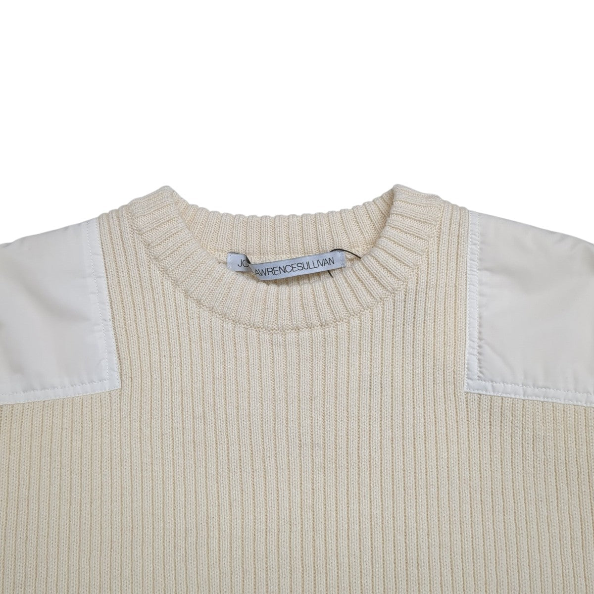 Shoulder patch rib knit sweater with gloves半袖ニット4A001-0124-40