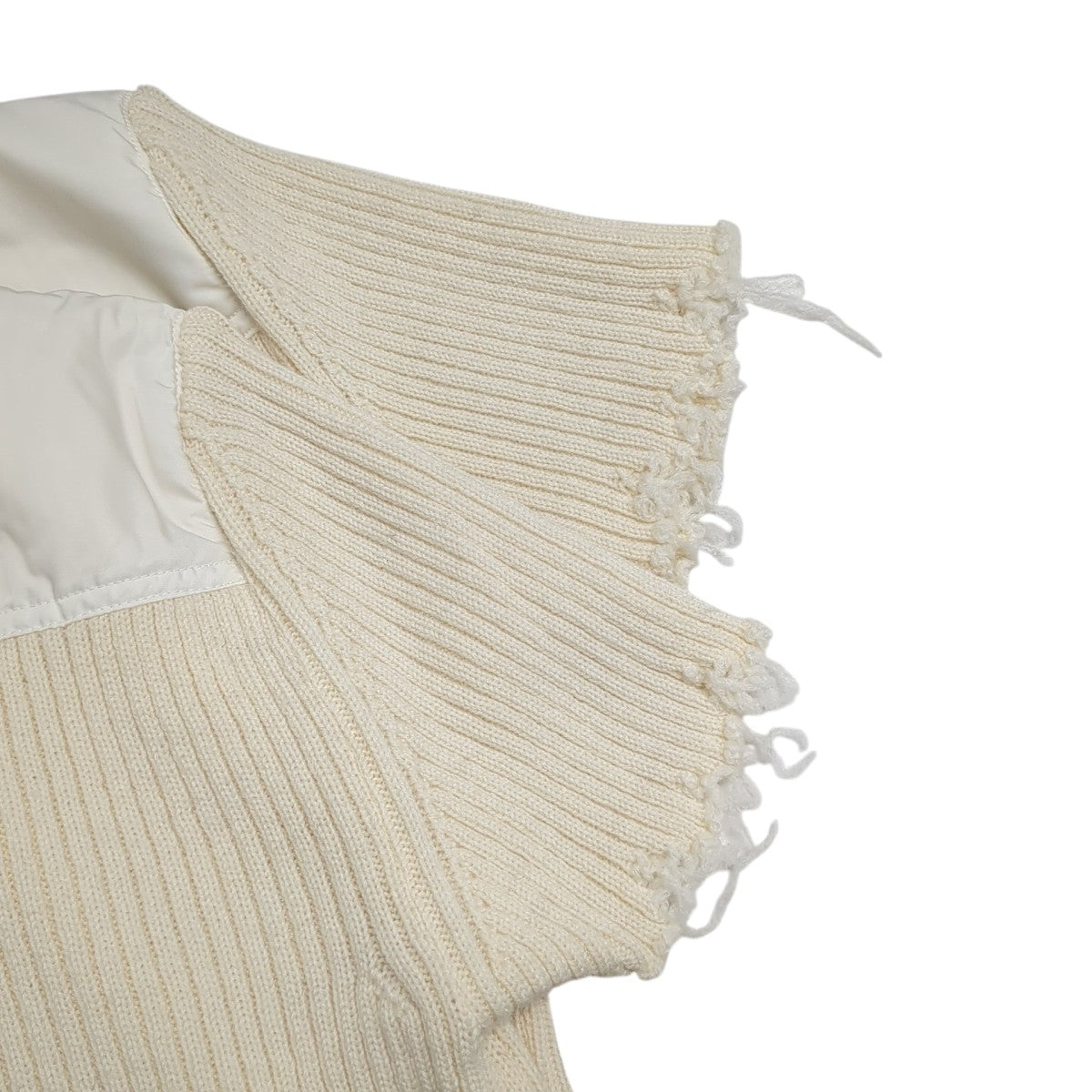 Shoulder patch rib knit sweater with gloves半袖ニット4A001-0124-40