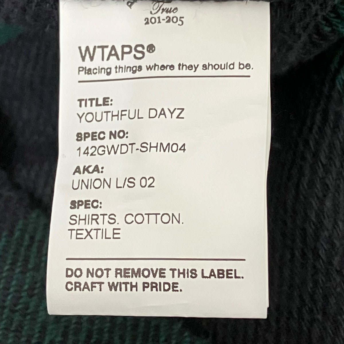 WTAPS UNION L／S 02ネルシャツ142GWDT-SHHM04 古着・中古-6枚目のアイテム画像