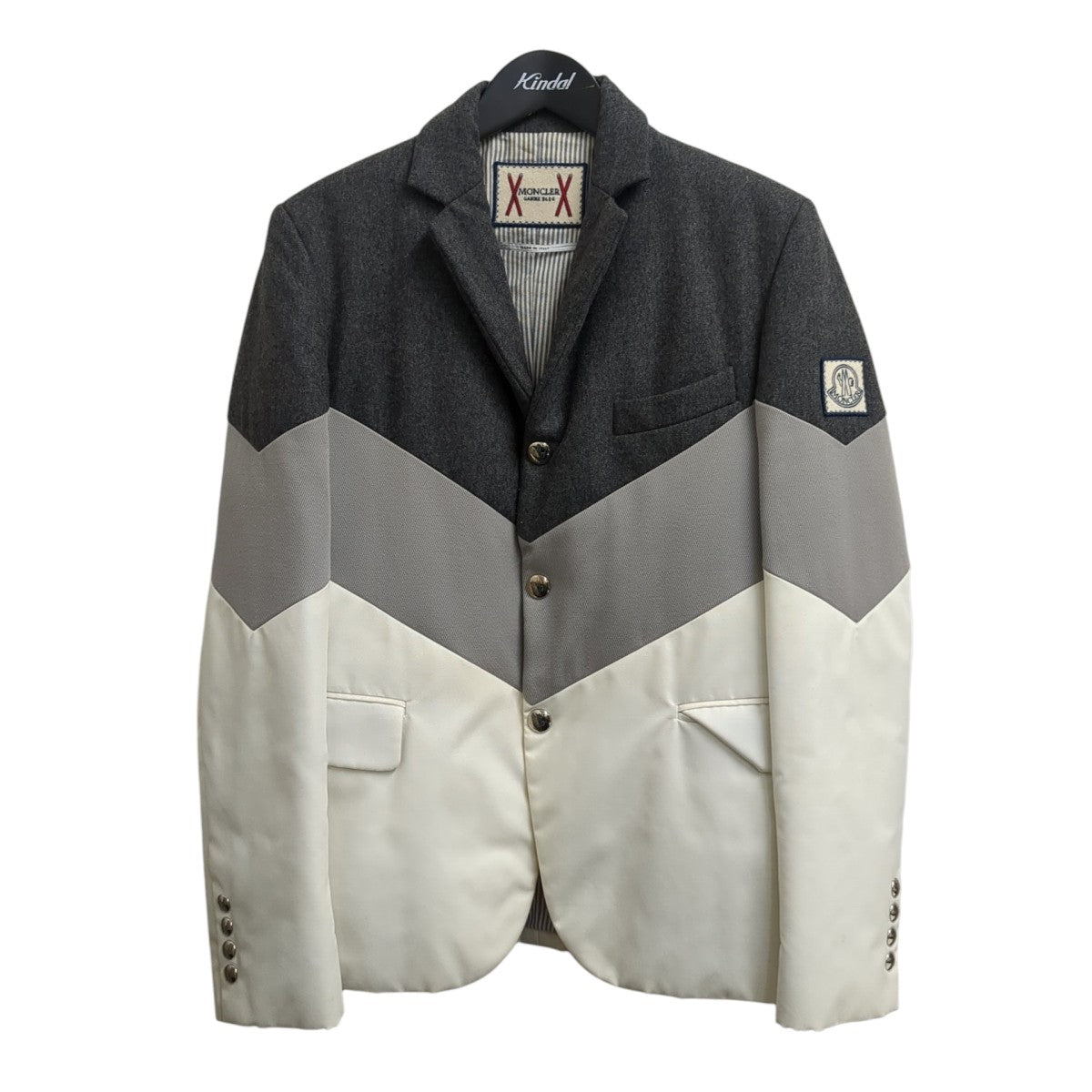 【レアモデル】モンクレール ガムブルーテーラード ジャケットツイード グレー 3 中古・古着通販】MONCLER GAMME BLEU (モンクレール ガム ブルー