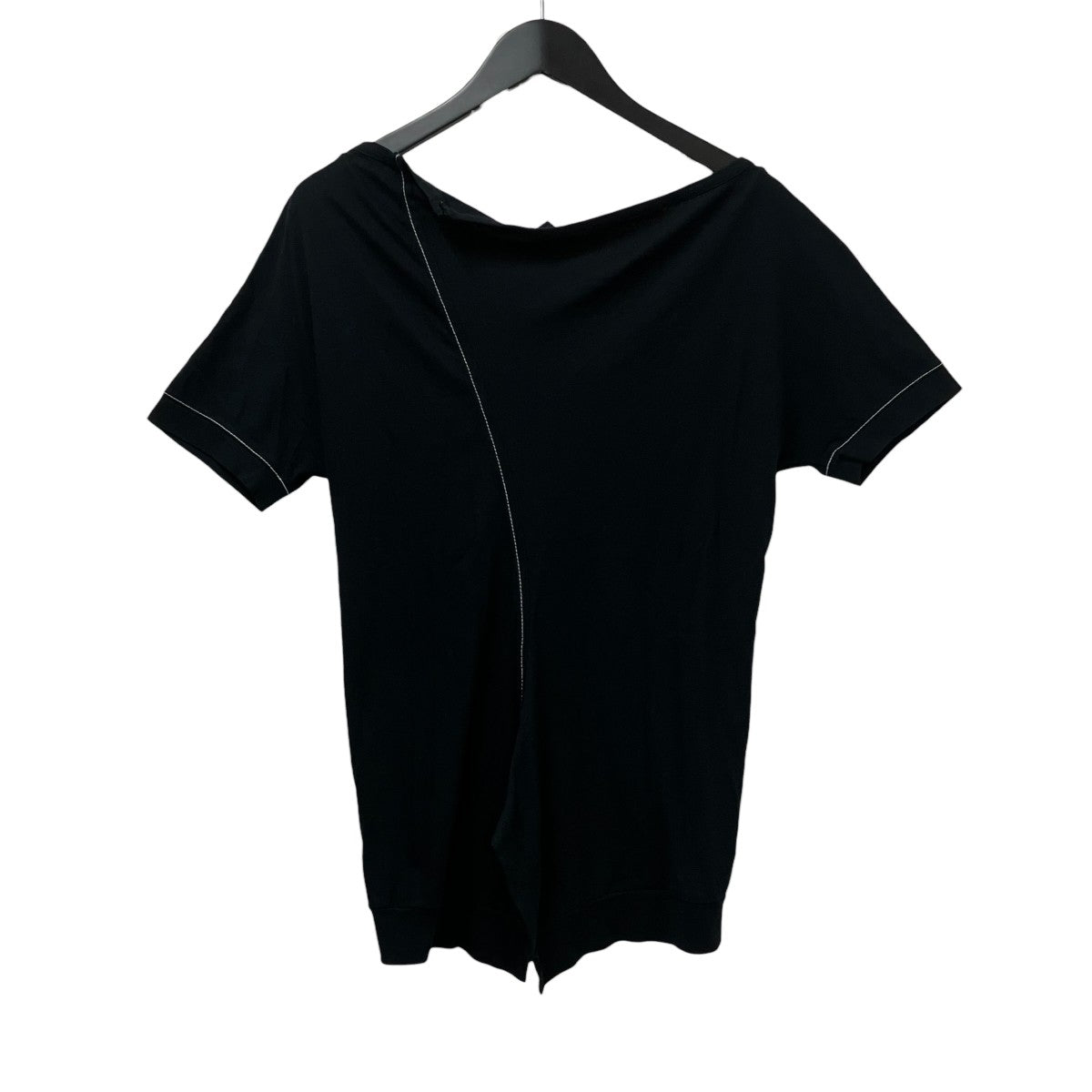 yohji yamamoto+Noir アシンメトリー ドッキング半袖カットソーN0-T54-767 古着・中古-2枚目のアイテム画像