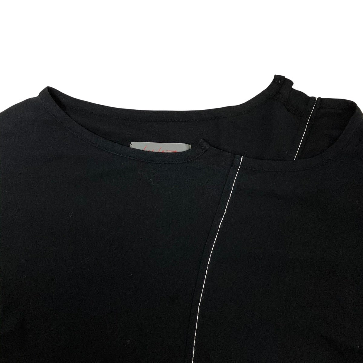 yohji yamamoto+Noir アシンメトリー ドッキング半袖カットソーN0-T54-767 古着・中古-3枚目のアイテム画像