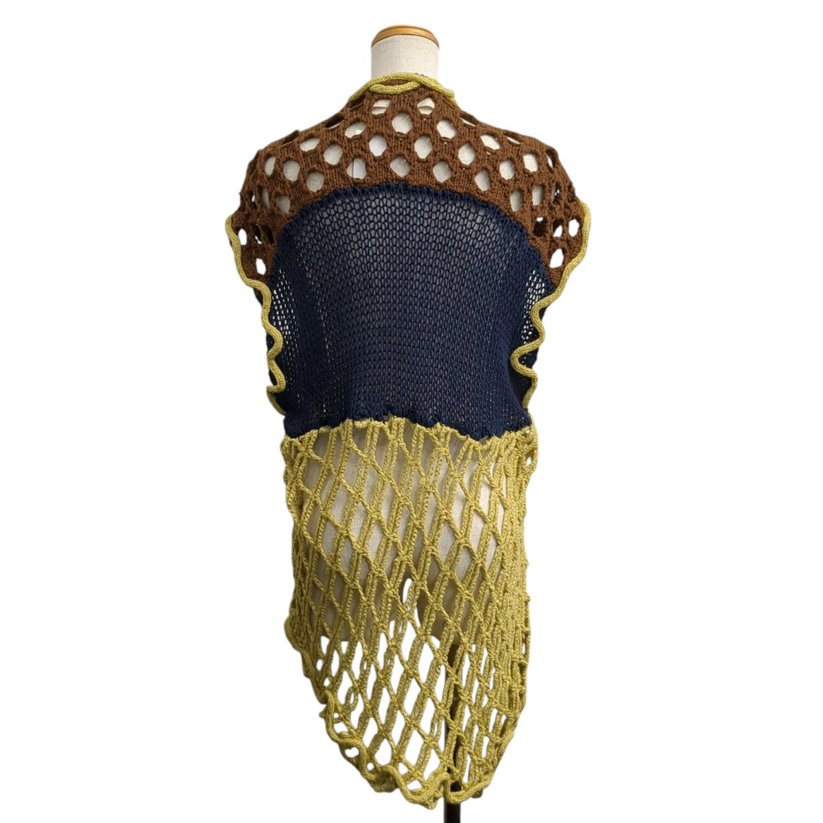 LEINWANDE Mix Yarn Crochet Vestニットベスト0225010502 古着・中古-3枚目のアイテム画像
