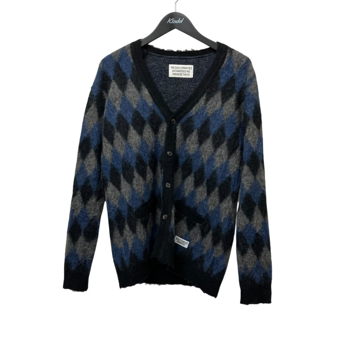 WACKO MARIA アーガイルモヘアカーディガン16FW-WMK-KN16 古着・中古-1枚目のアイテム画像