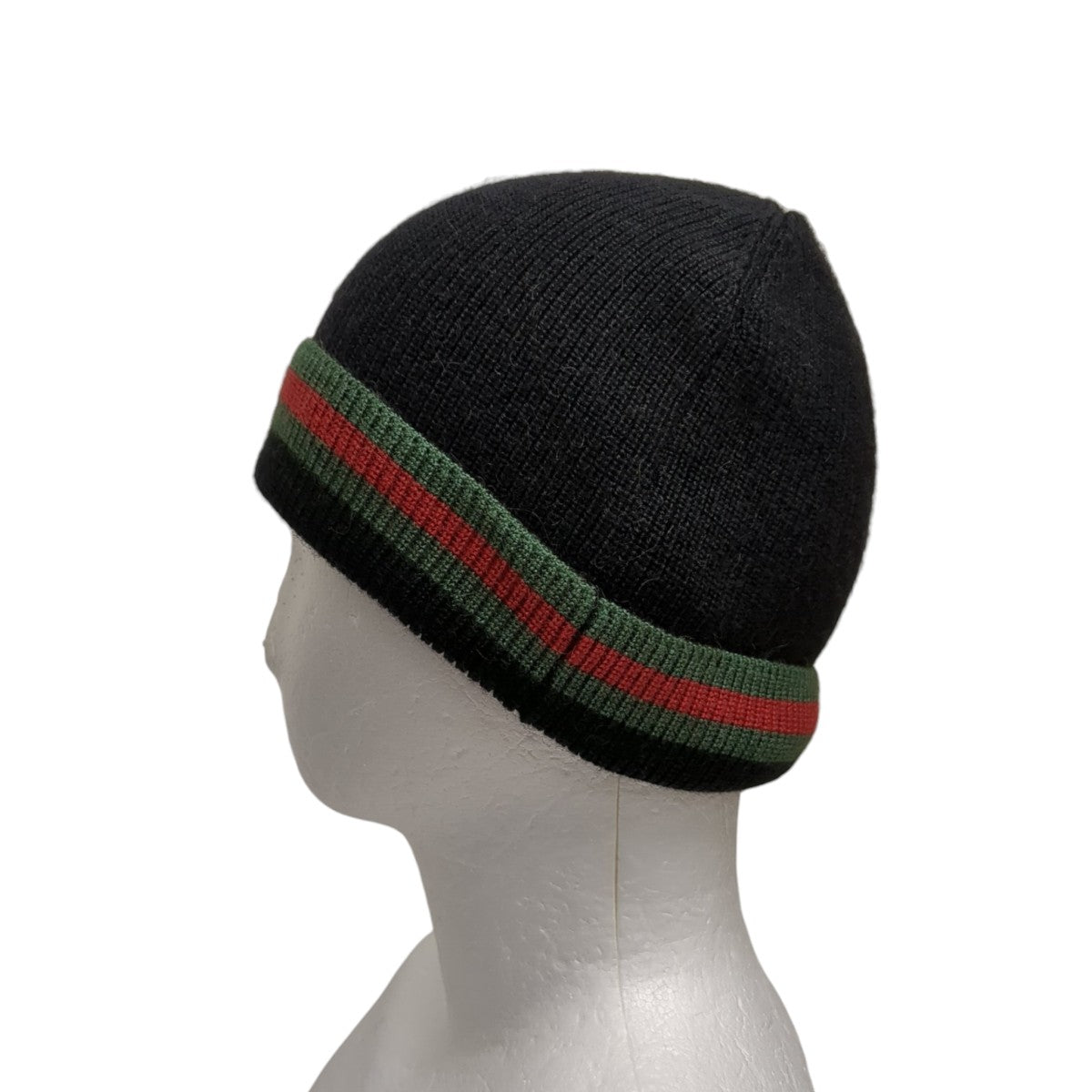 GUCCI(グッチ) シェリーラインニット帽 ブラック×レッド×グリーン