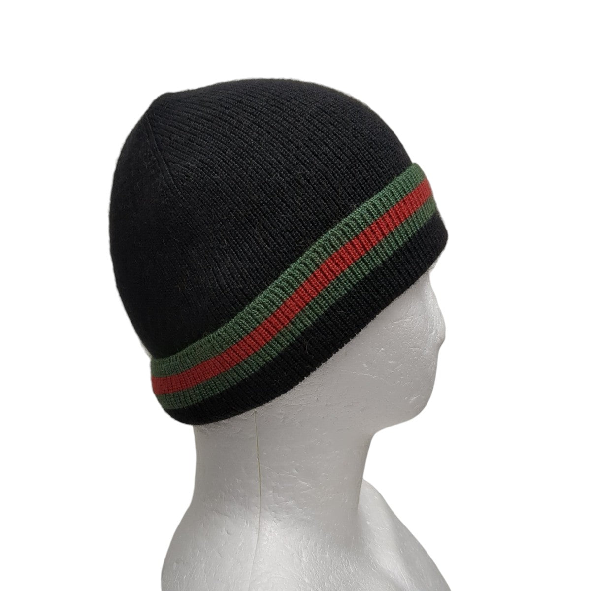 GUCCI(グッチ) シェリーラインニット帽 ブラック×レッド×グリーン